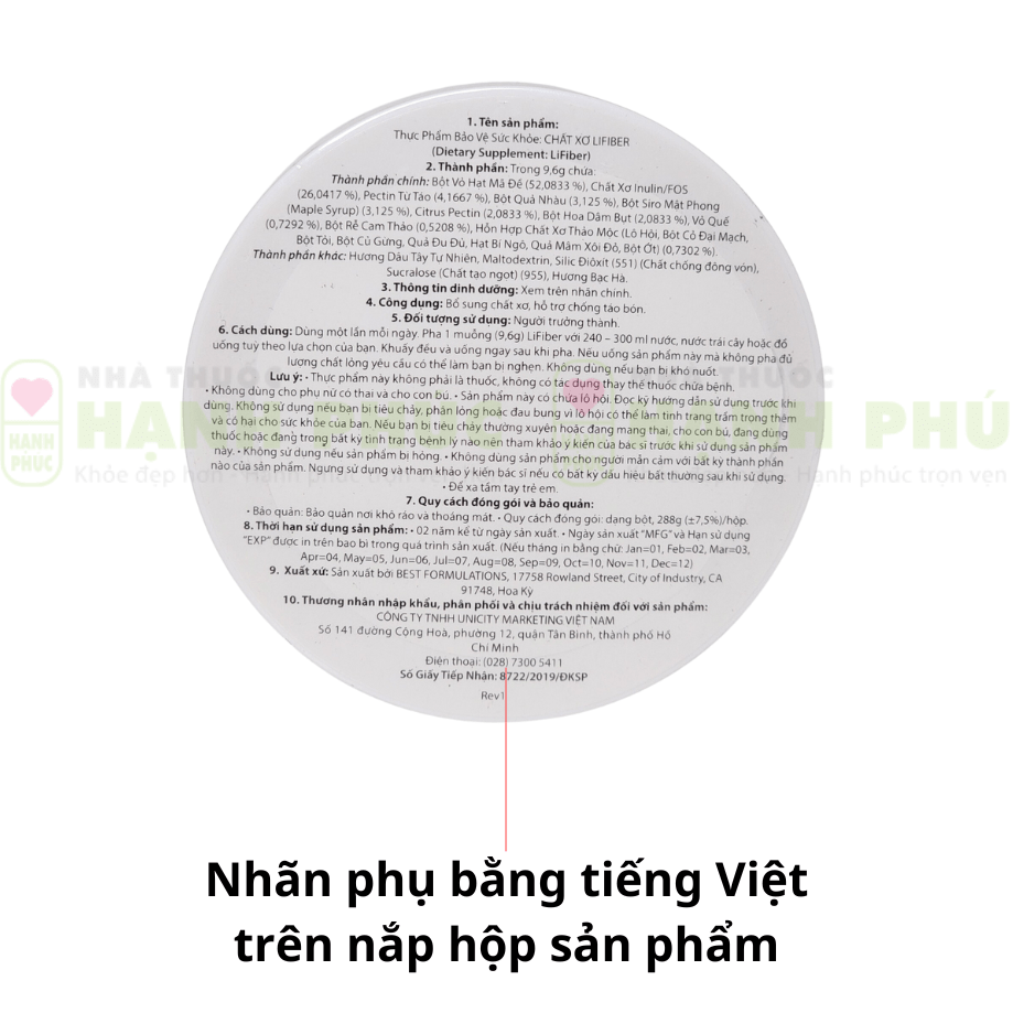 Lifiber Unicity Bổ Sung Chất Xơ | Giá Tốt, Hàng Sẵn, Date- Thế Giới Hàng Ngoại 13 Lifiber Unicity chinh hang mau moi 4
