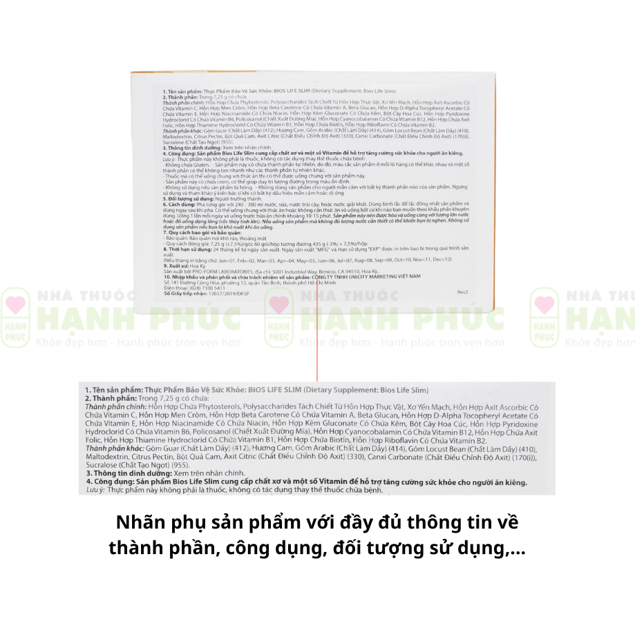 Bios Life Slim Unicity Date Mới Hàng Sẵn Chính Hãng 11 Phan biet Slim 4