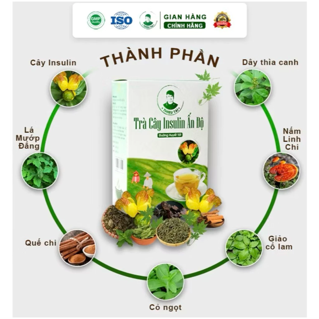 Trà cây Insulin Ấn Độ THIỀU TÀI 30 trando5