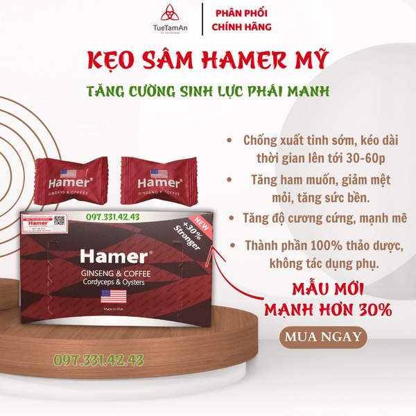 Kẹo Sâm Hamer Mỹ Chính Hãng (Mẫu Mới 2025 - Mạnh Hơn 30%) 6 Kẹo Sâm Hamer Mỹ Chính Hãng (Mẫu Mới 2025 - Mạnh Hơn 30%) - Ảnh 4