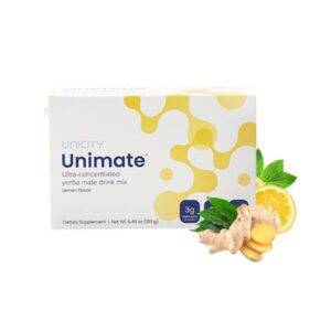 Unimate vị chanh gừng Unimate Lemon Ginger Unicity Hỗ Trợ Tăng Cường Năng Lượng và Chống Lão Hóa 8 uni3jb