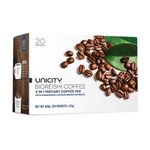 C&agrave; ph&ecirc; Unicity Bioreishi Coffee 3 in 1 Mỹ 20 g&oacute;i - XACHTAYNHAT.NET